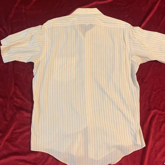 Men's Arrow Vintage 80s Cream/Beige Pin Striped Shirt Size Large 16.5” - Picture 5 of 8